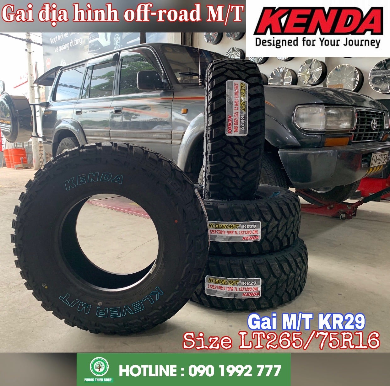 Độ lốp offroad 265/75R16 Kenda KR29 (MT) cho Land Cruiser