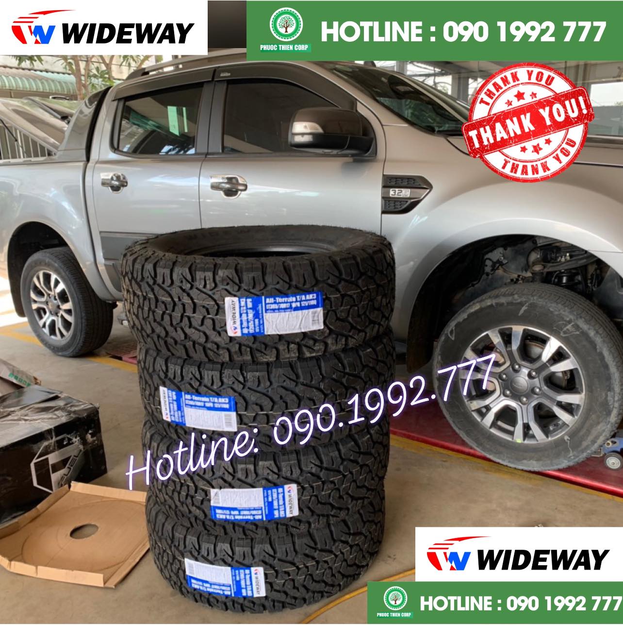 Review : Độ lốp offroad 285/70R17 Wideway All Terrain cho Ford Ranger Wildtrack