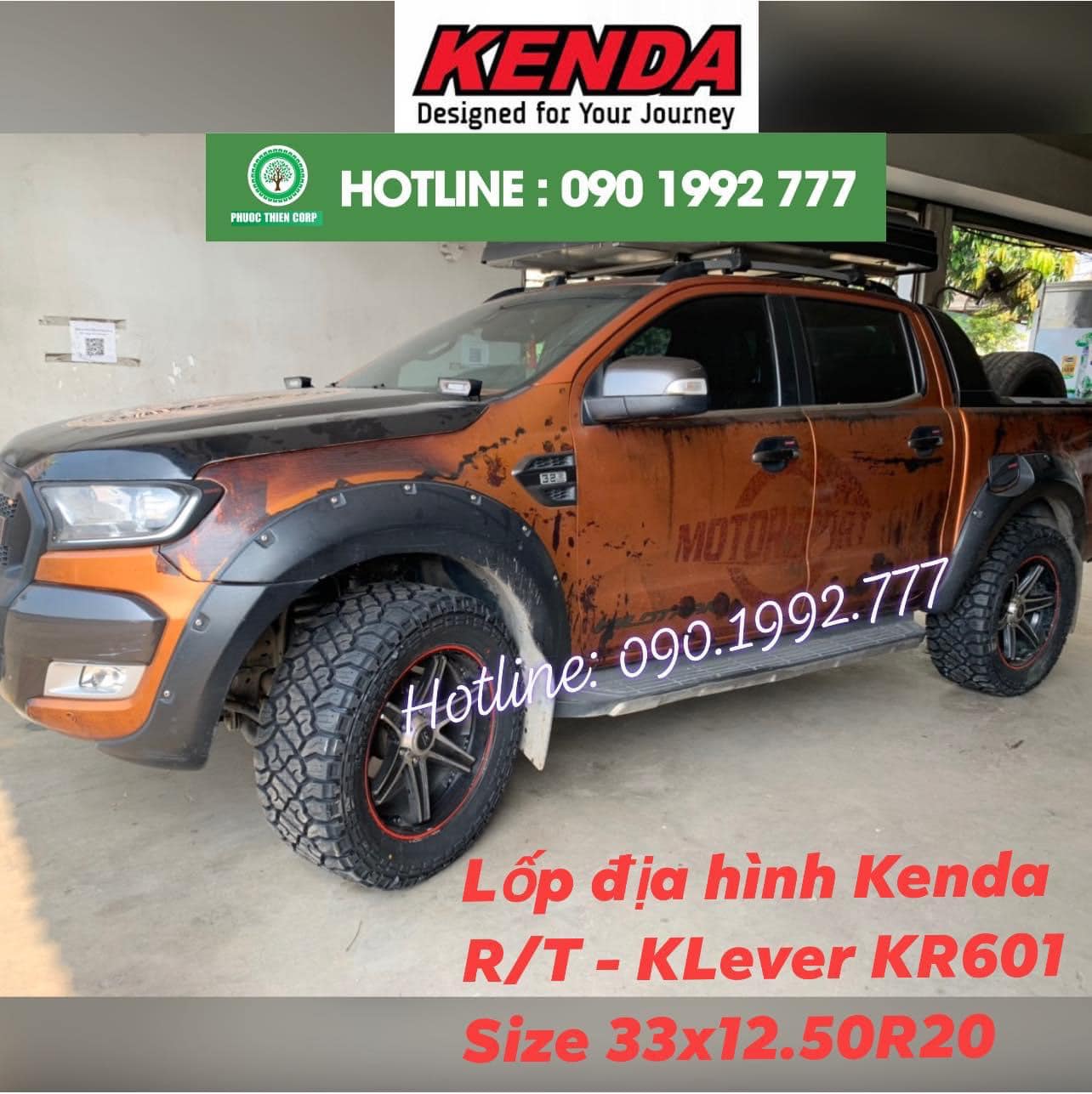 Độ lốp offroad 33x12.50R20 Kenda KR601 (RT) cho Ford Wildtrack