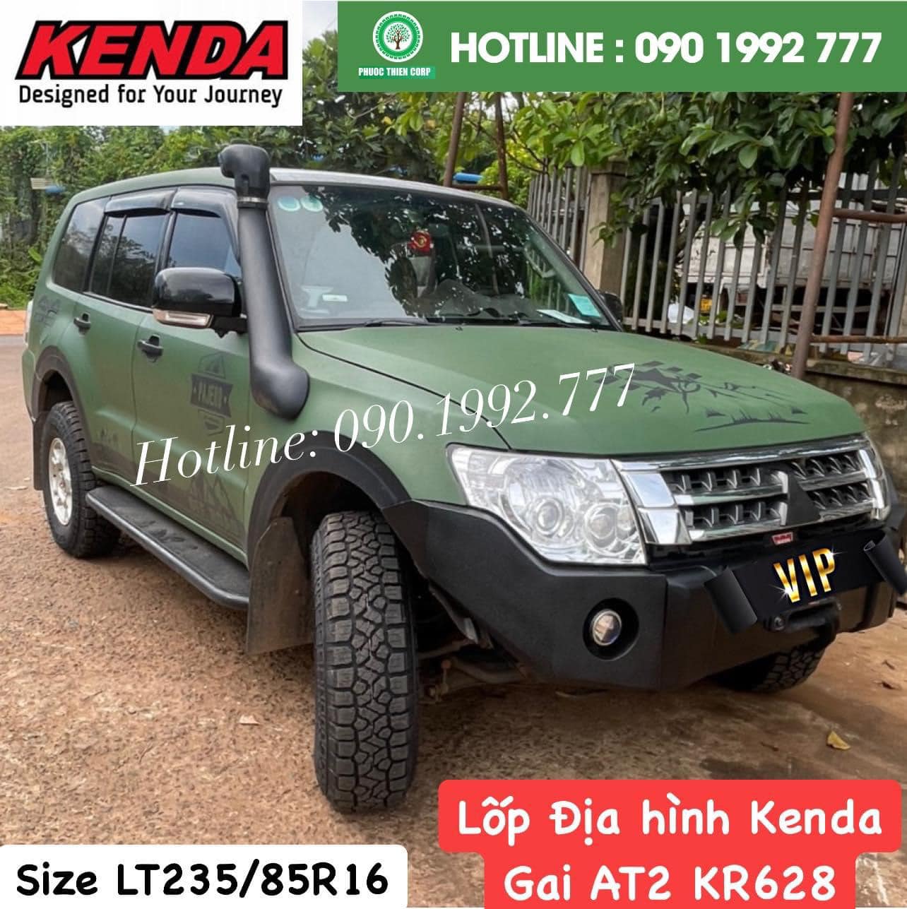 Độ lốp offroad 235/85R16 Kenda KR628 (AT2) cho Mitsubishi Pajero