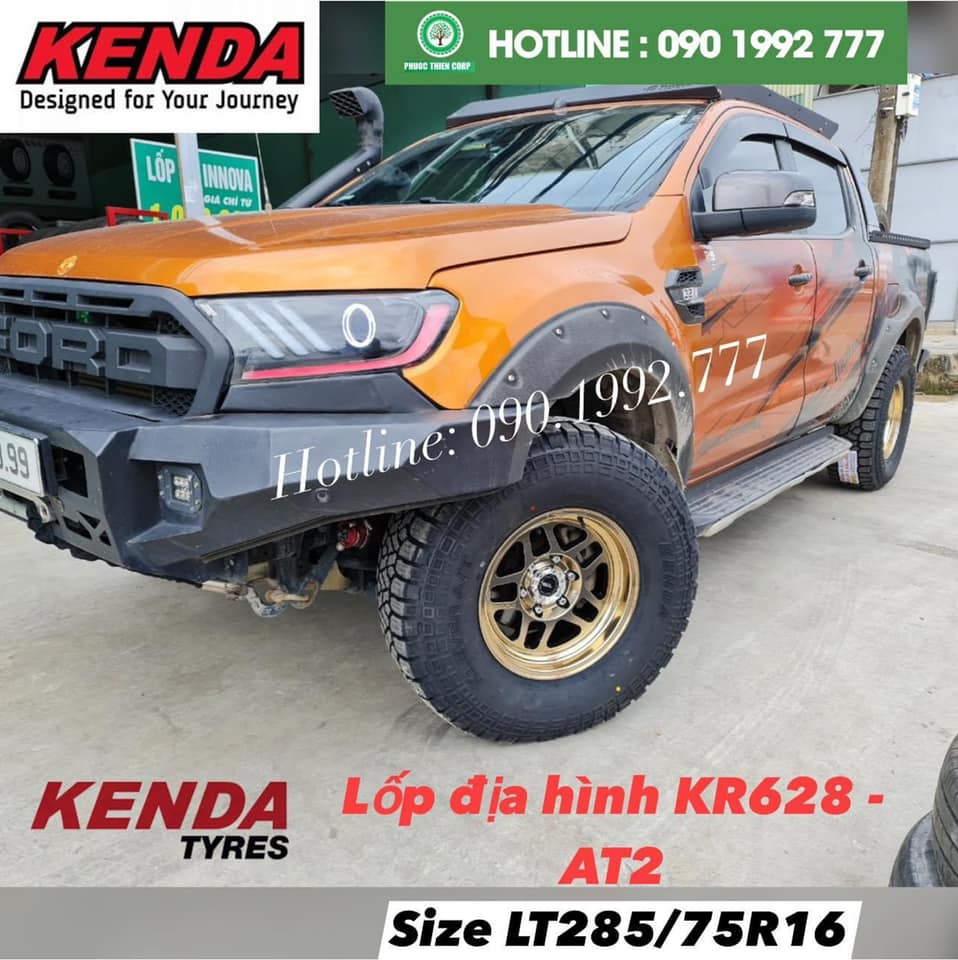 Độ lốp offroad 285/75R16 Kenda KR628 (Gai AT2) cho Ford Ranger Wildtrack.