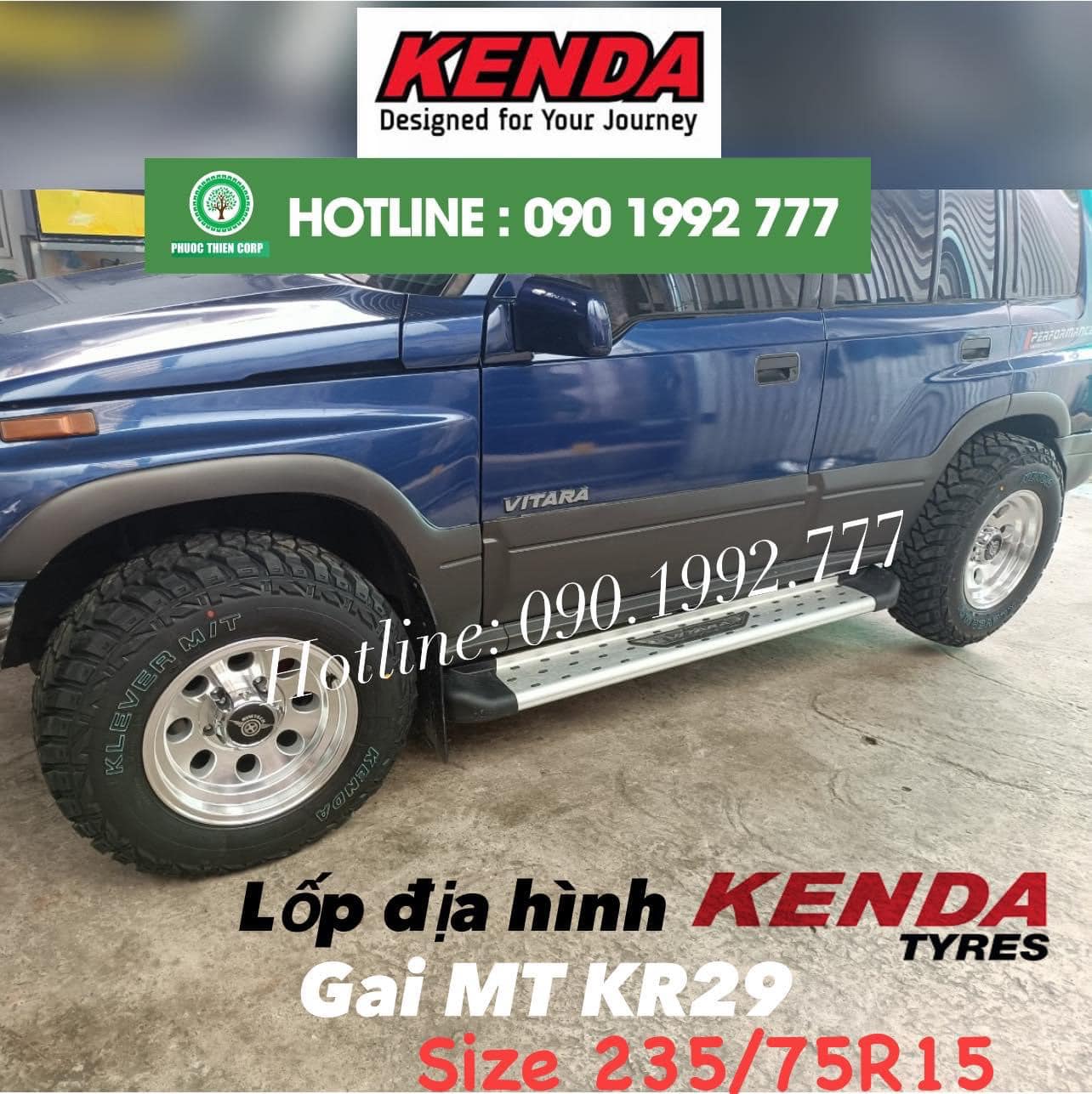 Độ lốp ô tô offroad 235/75R15 Kenda Klever KR29 (MT) cho Suzuki Vitara