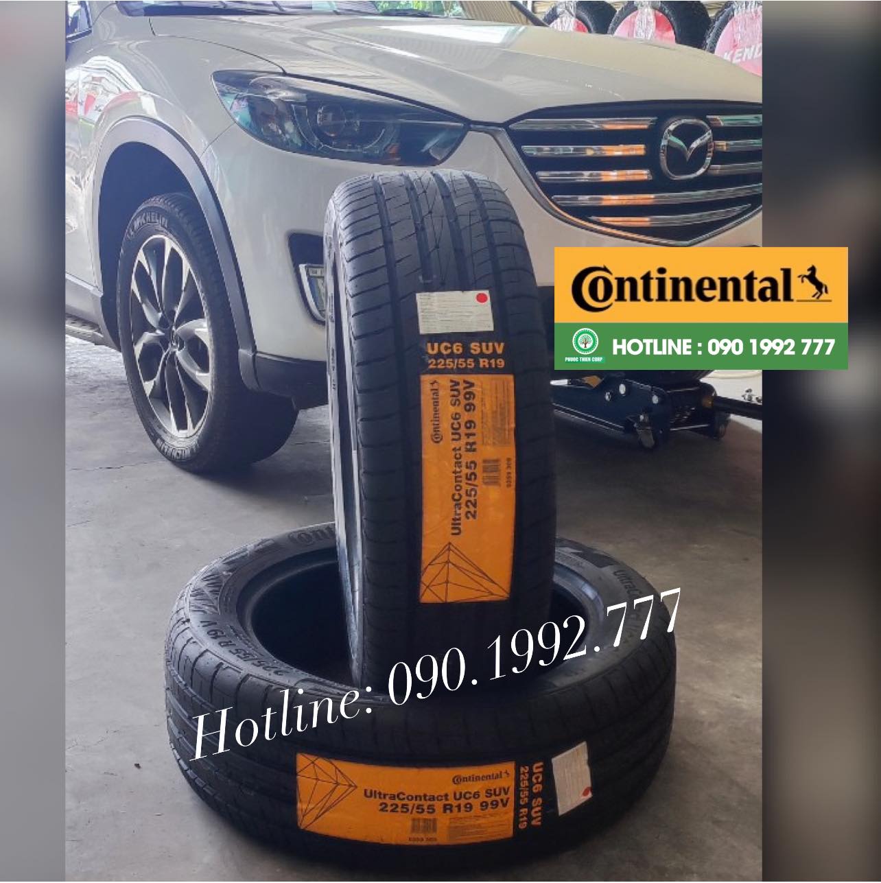 Review : Thay lốp 225/55R19 Continental (Đức) cho Mazda CX5