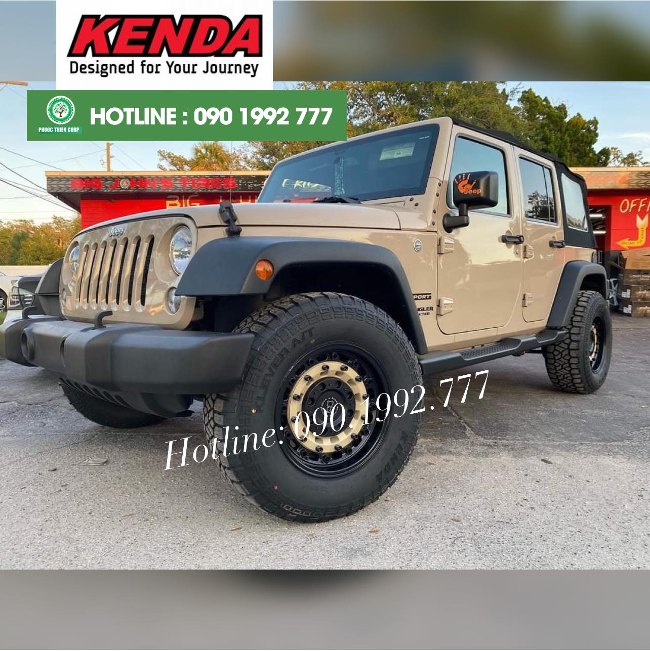 Review : Jeep Wranger thay lốp offroad 285/70R17 Kenda KR628 (Gai AT2)