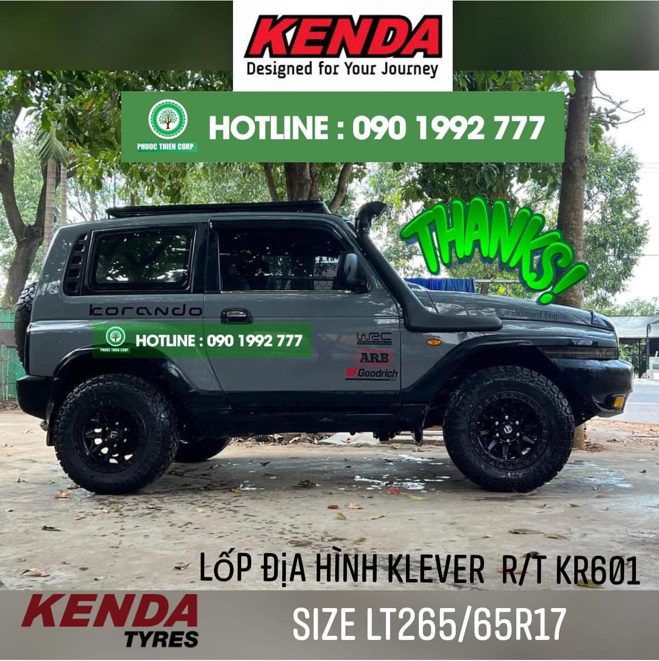 Review Độ lốp offroad 265/65r17 Kenda KR601 (Gai RT) cho xe Ssangyong Korando