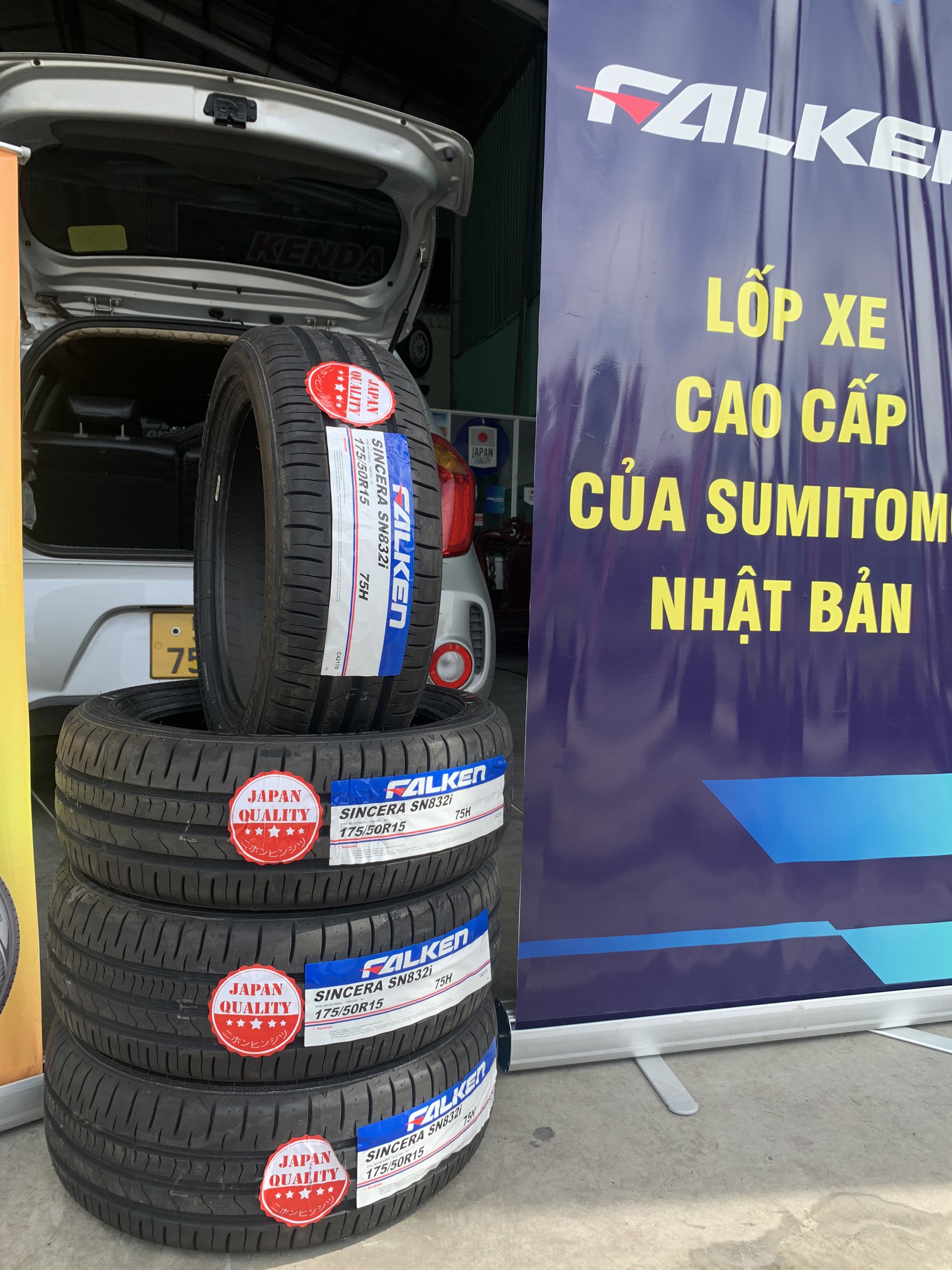 Review : Kia Morning thay lốp 175/50R15 Falken SN832i Nhật Bản