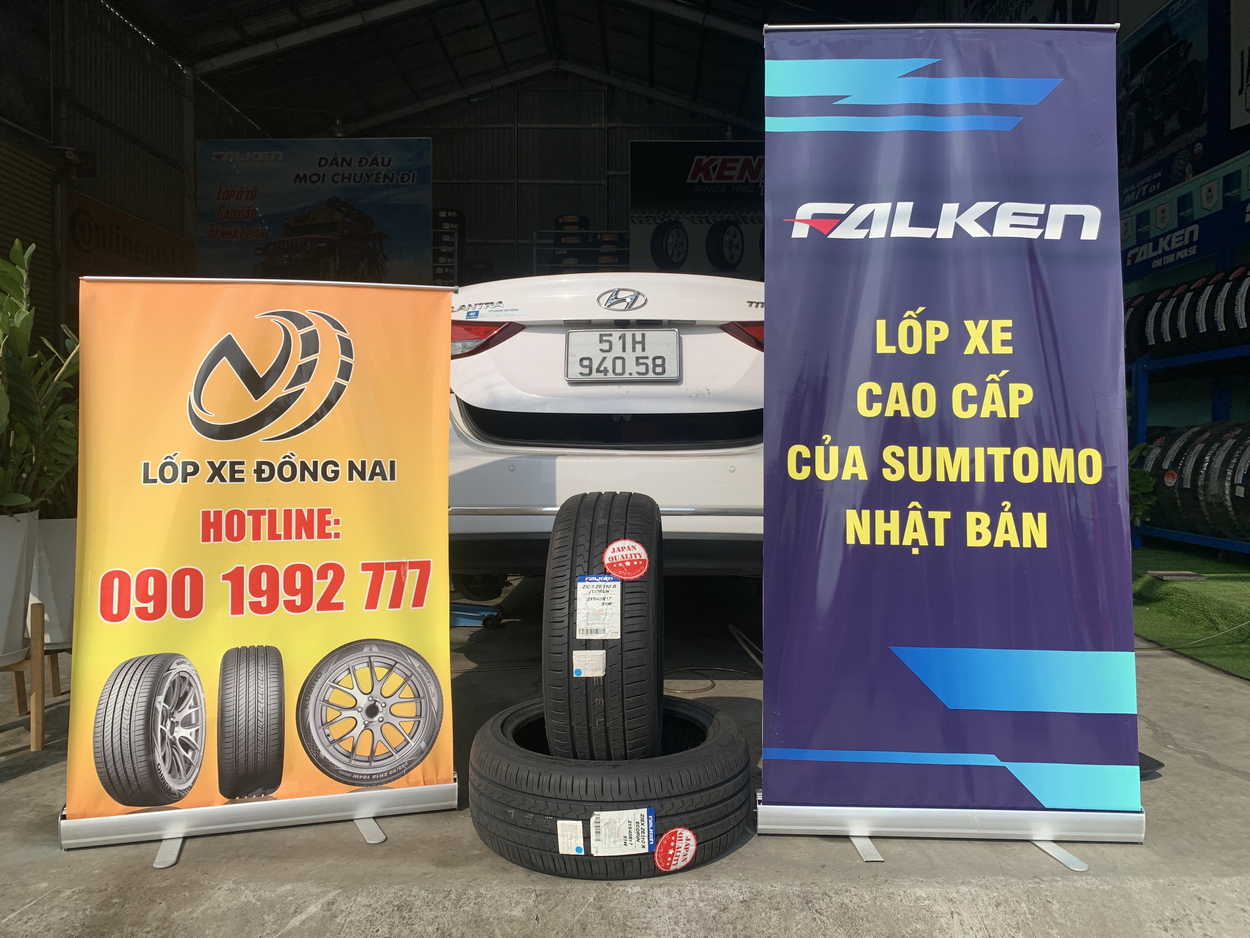 Review : Hyundai Elantra thay lốp 215/45R17 Falken ZE310 Nhật Bản.