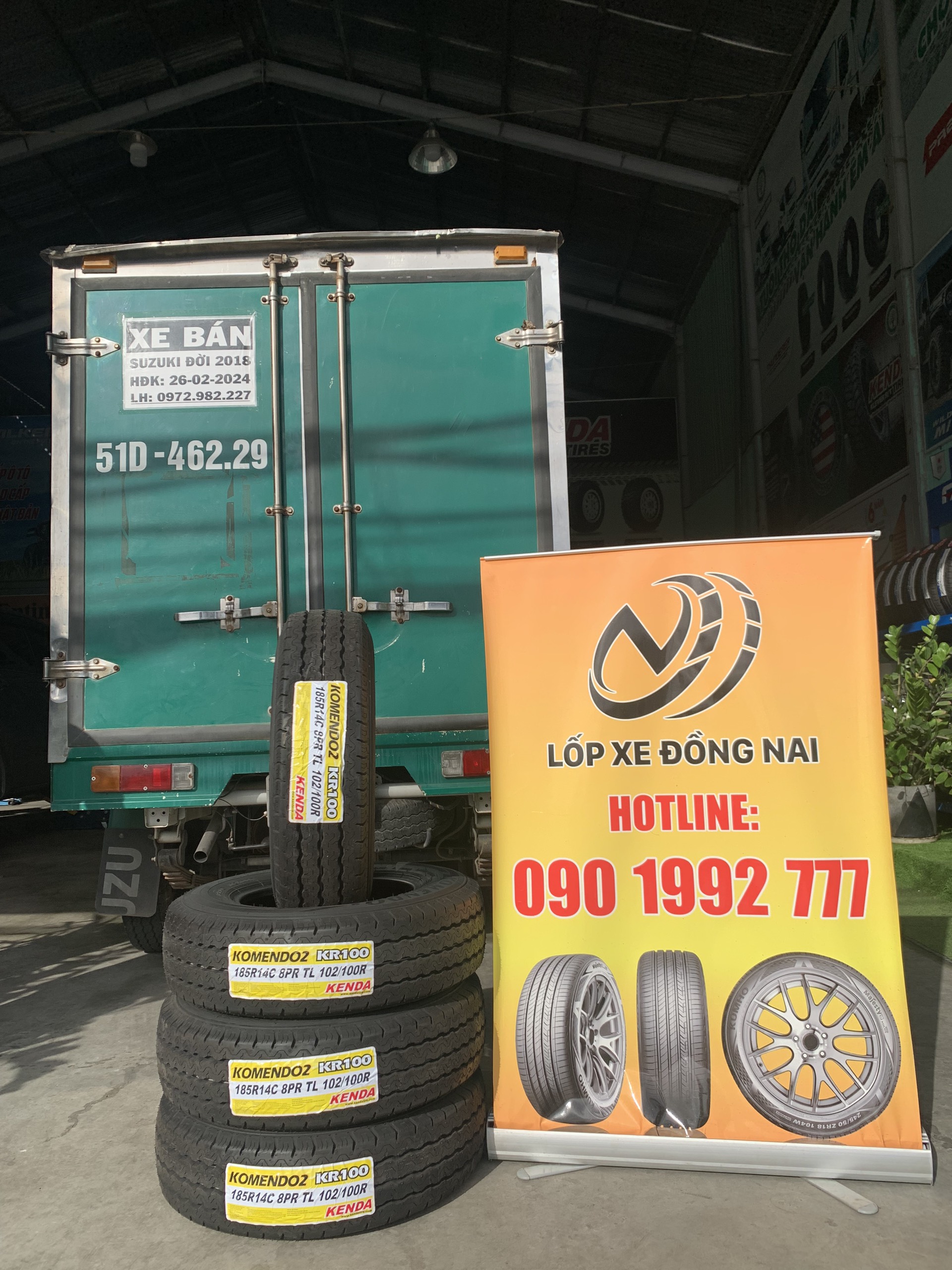 Review : Xe Suzuki Carry Pro thay lốp 185R14C Kenda Komedo2 KR100